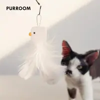 在飛比找ETMall東森購物網優惠-PURROOM小雞羽毛逗貓棒超長伸縮長桿解悶可替換貓咪寵物用