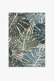 120' x 185' | Machine Washable Runner Rug | Kid & Pet Friendly | Indoor Rug | Monstera Jade Flatwoven Rug | Ruggable