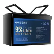 Queens 12V 95AH Lithium Iron Phosphate Battery 100A Deep Cycle Replace SLA AGM