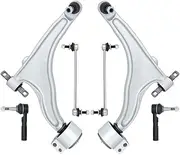 6pcs Front Suspension Kit Control Arms Stabilizer Sway Bars Outer Tie Rods Set Compatible For Cadillac SRX 2010 2011 2012-2016