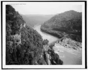 8" x 10" Photo New River Canyon,Railroad Bridge,Tracks,Cliffs
