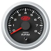 SAAS Tachometer 0-8K 52mm Black Muscle Series 2 SGTAC52BS2
