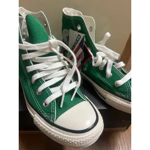 Converse 綠色高筒帆布鞋（23.5）