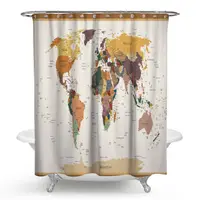 在飛比找Coupang 酷澎優惠-世界地圖圖案浴簾類型 6 180 x 200cm