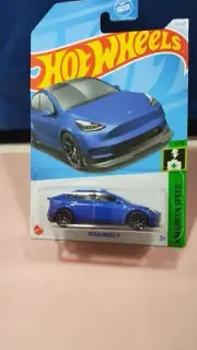 Hot Wheels Tesla Model Y HW Green Speed #3/10 Blue Diecast 1:64 Scale Must See!