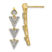 14k Yellow Gold Real Diamond Fancy Earrings