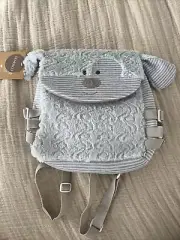 DEMDACO Blue Puppy Buckle and Snap 10 inch Childrens Stuffed Animal Backpack