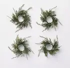 Hearth & Hand with Magnolia Faux Cypress Sprig Christmas Napkin Rings 4 pc NWT