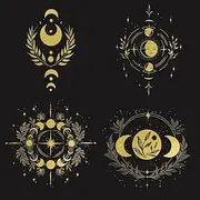 SUPERDANT 4PCS Sun and Moon Iron On Transfer Patches Moon Branches Heat Transfer Stickers DIY Iron On Decals Washable Heat Transfers Paper for Clothing T-Shirt Backpacks Bag Pillow Decor Applique
