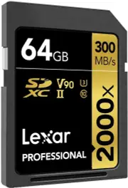 Lexar Professional 2000X SDHC/SDXC UHS-II SD Card -64GB