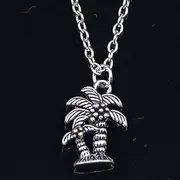 [ZOJK] Necklace 18X13Mm Palm Tree Coconut Pendants Short Long Women Men Colar Choker Jewelry Gift