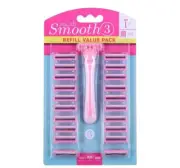 Swosh Razor Blades Smooth 3 Pack Includes 1 Razor Handle & 21 Cartridges NEW