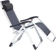 Lightweight Folding Deck Chair Zero Gravity Reclining Lounge Patio Chairs Folding Patio Lawn Pool Chair Outdoor Yard Beach Camping Deck Black Sun Lounger Garden Chairs (Color, Size : One Size)