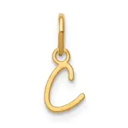 14KY Upper case Letter C Initial Charm Bracelet Necklace
