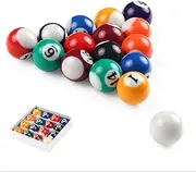 16Pcs Small Tabletop Pool Table Balls, Small Pool Cue Balls Full Set, Indoor Table Game Kids Adults Toy 0.98/1.25/1.49Inch Optional