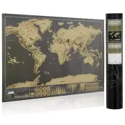 WORLD MAP - MAGIK DELUXE TRAVEL EDITION SCRATCH OFF POSTER PERSONALIZED JOURNAL