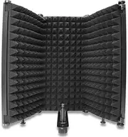 Portable Studio Acoustic Sound Shield - Mic Isolation Shield with Absorbing Foam for Microphone, Mic Reflection Filter for Home Voice Studio to Filter Vocal(3 Panels) YOUSHARES