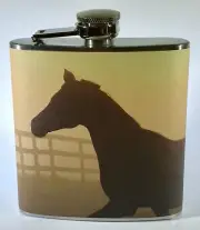Horse Horses Western Country Rodeo Farm Animal Travel 6 Oz Bar Hip Flask Flasks