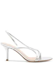 [Gianvito Rossi] round-toe leather sandals 38.5 Silver
