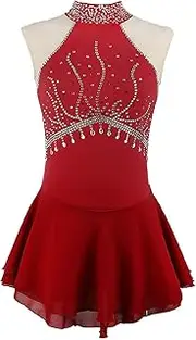 [Zagitova] Ice Figure Skating Dress for Girls, Sleeveless Sportwear for Competition, Rhythmic Artistic Costumes