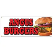 ANGUS BURGERS BANNER SIGN broiled charbroiled cheeseburgers beef usda