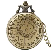 Unique Zodiac Constellation Engraved Pocket Watch Quartz Movement with Chain