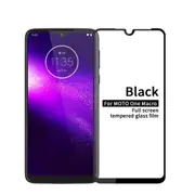 For MOTO One Macro Full Screen Tempered Glass Film(Black)