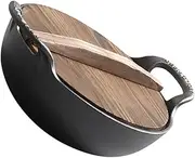 PHENOFICE Non-Toxic Cast Iron Skillet Induction Cookware Non Stick Round Pot Cast Iron Saucepan Easy Clean Multi-Functional Cooking Pot