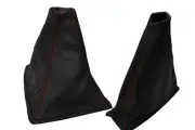 FITS NISSAN SKYLINE R32 1989-1994 GEAR BOOT+HANDBRAKE BOOT RED STITCHING