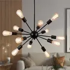 Sputnik Chandeliers Black, Modern 12-Light Farmhouse Pendant Light Mid Centur...