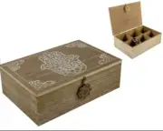 24X16CM HAMSA BROWN/WHITE BOX BOXHAMWW