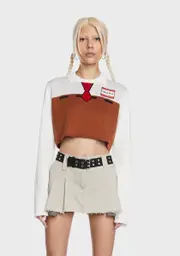 [Dolls Kill x SpongeBob] Employee Of The Month Cropped Sweater