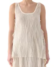Jason Wu Collection Bicolor Scoop Neck Pleated Top