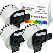 Cartridge Planet 3 Pack Compatible Tape Roll for Brother DK-22205 DK22205 62mm x 30.48m Continuous Length for Brother QL1050 QL1050N QL1060N QL1100 QL1110NWB QL500 QL550 QL570 QL580N QL650TD QL700 QL720NW QL800 QL810W QL820NWB Label Printer