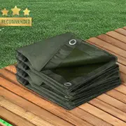 Canvas Tarp 4x3m Waterproof UV Blocking for Camping Hiking Beach Green