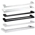 CHROME MATT BLACK BRUSHED NICKEL SQUARE 600MM SINGLE DOUBLE TOWEL RAIL BATHROOM