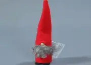 LARSSONS TRANEMO Wool Wood Felt Sweden Santa Gnome Tomte RED#3 Figurine 5.5”