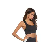 Sports Bra with Cap Running high Elastic Quick-Drying Yoga Vest - BLACK