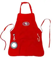 Team Sports America NFL San Francisco 49ers Ultimate Grilling Apron | Bottle Opener and Insulated Beverage Holder | Heavy Duty Durable Cotton Canvas 300 GSM | Machine Washable | Adjustable Straps