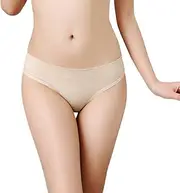 [Bigood] Women's Pure Low Waist Seamless Thongs G-String Underwear Briefs Nude