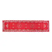 Isla Beaded Table Runner Diamonte Sequin 40 x 180 cm Red