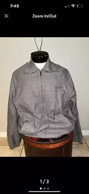 Marc Ecko Men's Plaid Jacket Coat Cut and Sew Size L Full Zip