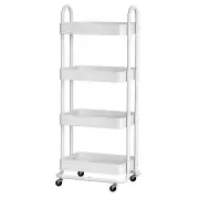 Artiss Storage Trolley Kitchen Cart 4 Tiers White