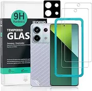 2 Pcs Screen Protector for Xiaomi Redmi Note 13 Pro 5G/Poco X6 5G 6.67",Tempered Glass,with 1Pc Camera Lens Protector,1Pc Back Film,Anti-Scratch,Bubble Free