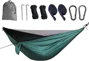 GEUGECY Fly Net Hammock - Foldable Hiking Sleeping Netting,Foldable Hammock with Fly Mesh for Outdoor Backpacking Backyard Hiking