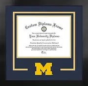 Campus Images NCAA Michigan Wolverines Unisex Spirit Diploma Manhattan Black Frame with Bonus Campus Images Lithograph, Black, One Size
