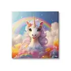 Stupell Industries White Unicorn with Rainbow Canvas Wall Art by RB