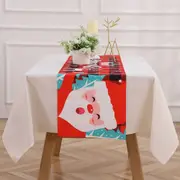 3Pcs Christmas Snowman Decor Table Runner Wedding Party Decoration Tablecloth