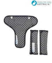 Keep Me Cosy® Pram Harness Strap Covers + Buckle Cosy*(patented) - Ink Spot