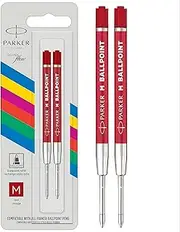 [PARKER] Ballpoint Pen Refill | Medium Tip | Red QUINKflow Ink | 2 Count